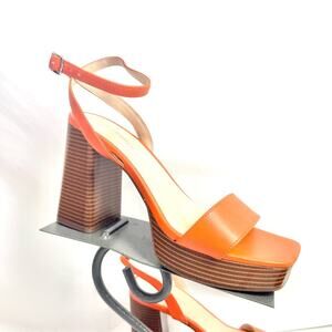 Marc Fisher Orange Platform Sandal Heels Size 10